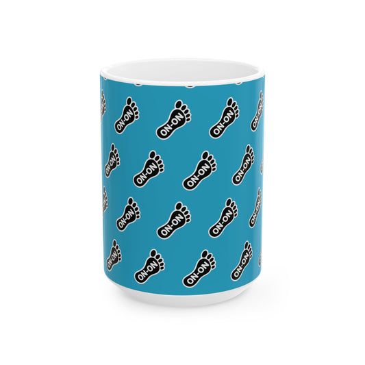 WAH3 Turquoise On-On Foot Ceramic Mug - 11oz & 15oz