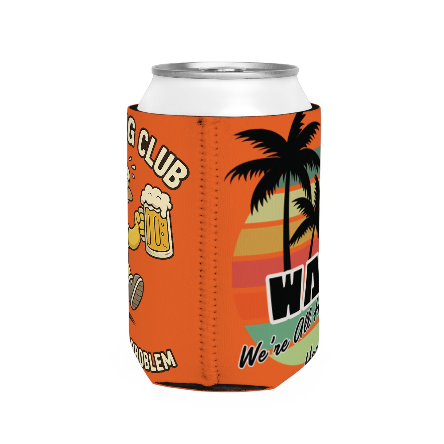WAH3 Orange Tropic Simpsons Runnin Parody Funny Can Cooler Sleeve, Beverage Insulator for Parties, Novelty Gift for Beer Lovers, Unique Wedding Favor, Summer BBQ Accessory