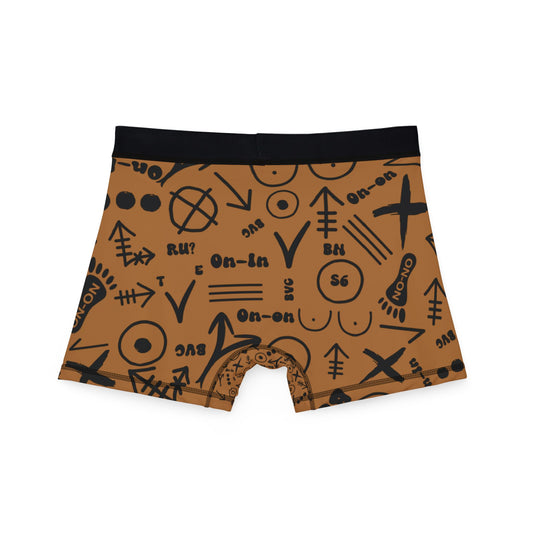 WAH3 Hash Symbols Brown Men's Boxers, Unique Printed Underwear, AOP Boxers for Everyday Comfort, Fun Gift for Men, Stylish Menswear