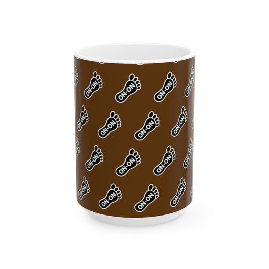 WAH3 Brown On-On Foot Ceramic Mug - 11oz & 15oz