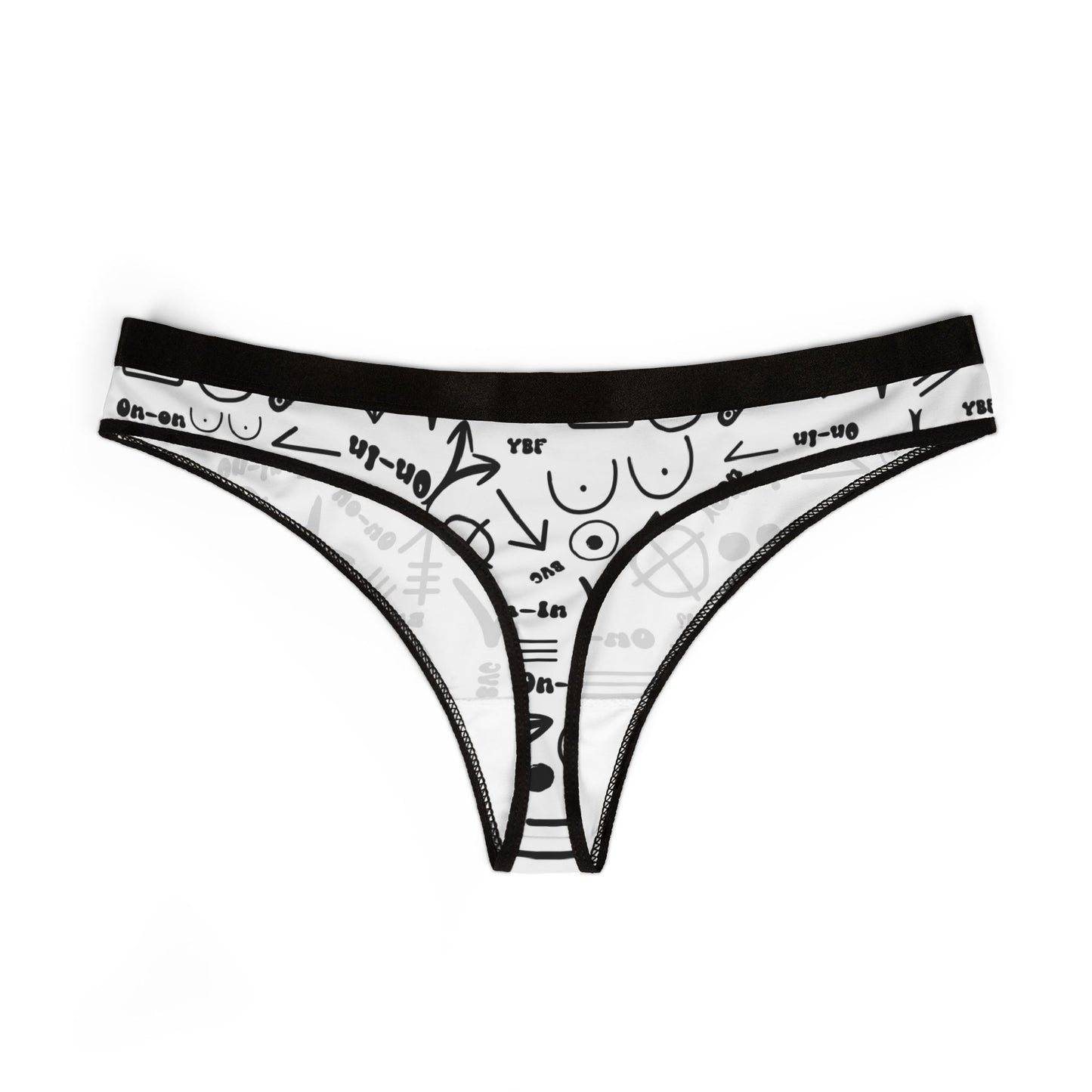 WAH3 Symbols Women's Thongs, Fun Underwear, Stylish Lingerie, Graphic Briefs, Unique Gift for Her