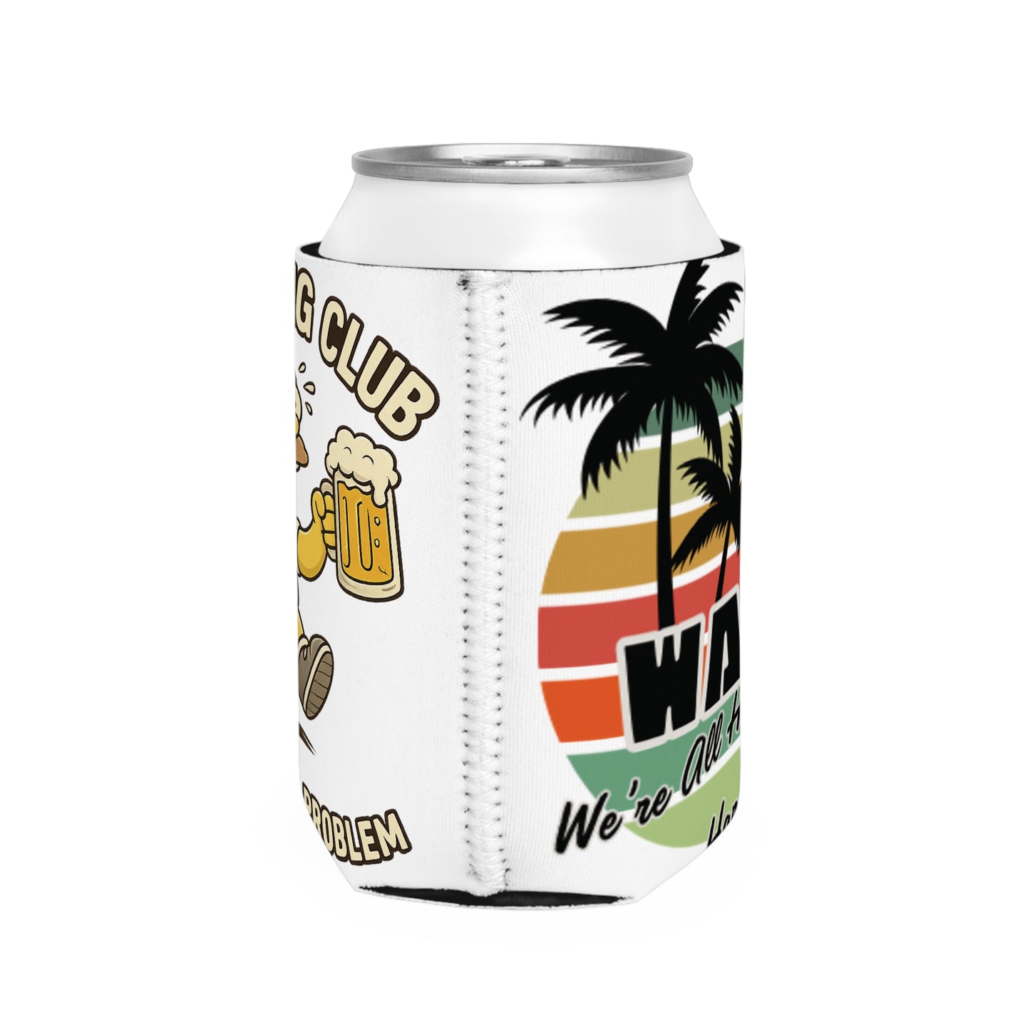 WAH3 Tropic Simpsons Runnin Parody Funny Can Cooler Sleeve, Beverage Insulator for Parties, Novelty Gift for Beer Lovers, Unique Wedding Favor, Summer BBQ Accessory
