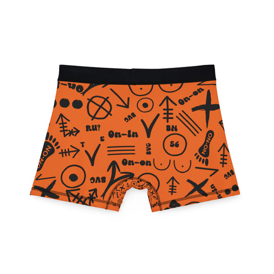 WAH3 Hash Orange Symbols Men's Boxers, Unique Printed Underwear, AOP Boxers for Everyday Comfort, Fun Gift for Men, Stylish Menswear