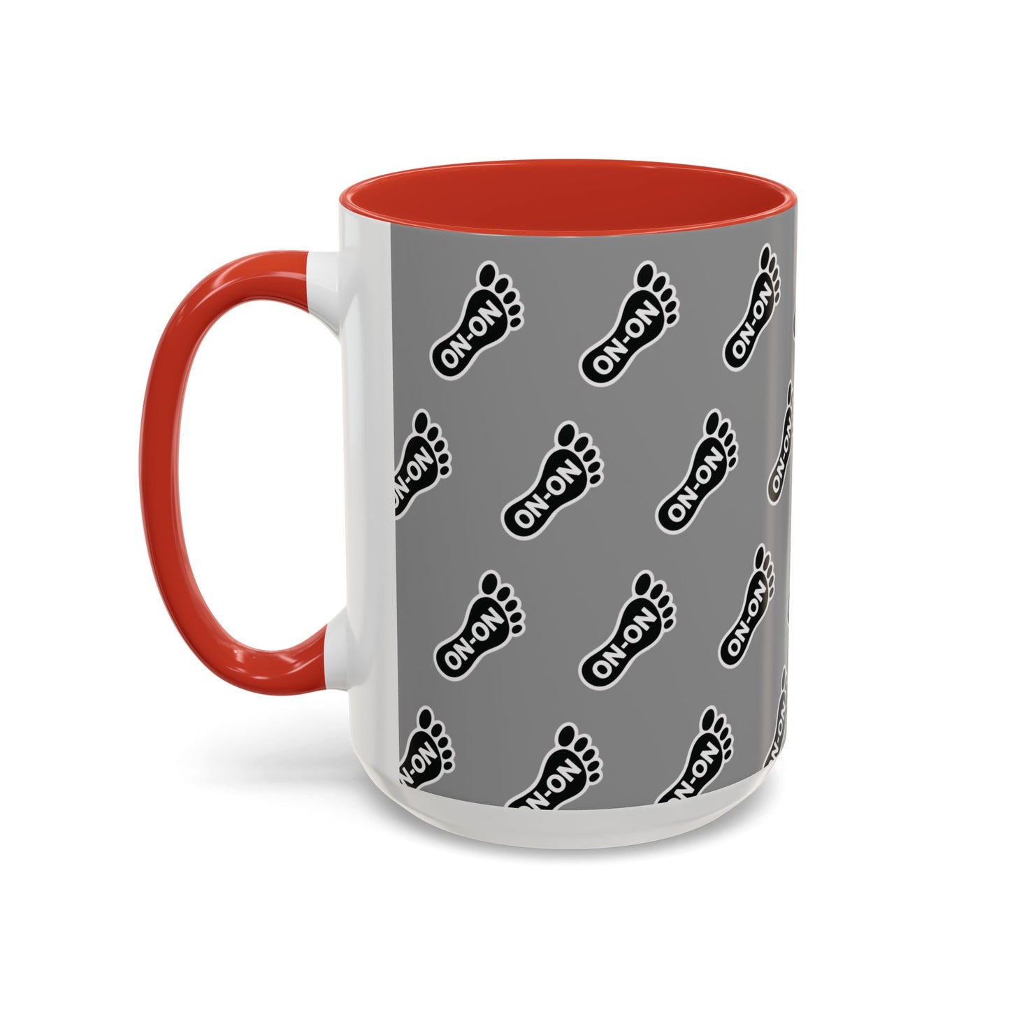 WAH3 Grey BG On-On Footprint Accent Coffee Mug - 11oz & 15oz