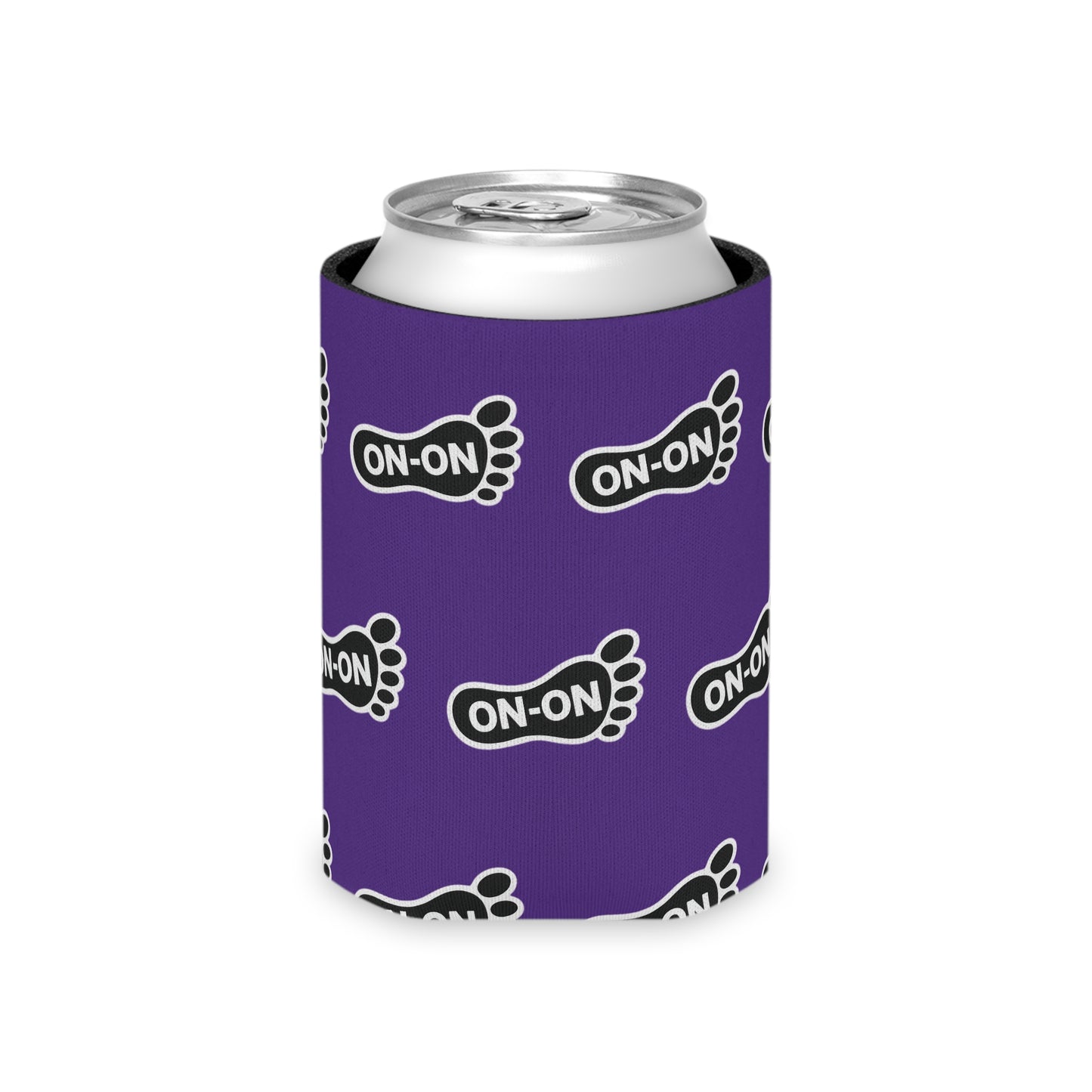 WAH3 On-on Purple Footprint Can Cooler – Fun & Quirky Drink Sleeve for Parties