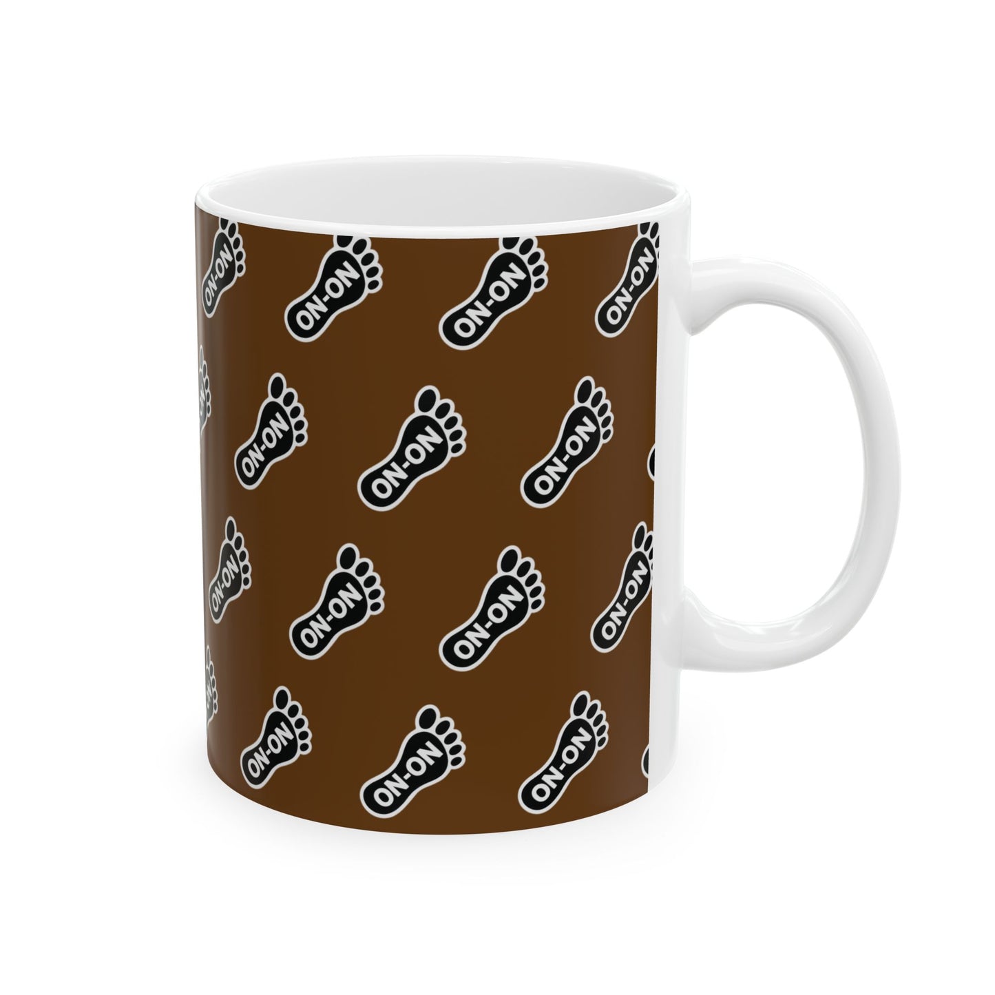 WAH3 Brown On-On Foot Ceramic Mug - 11oz & 15oz