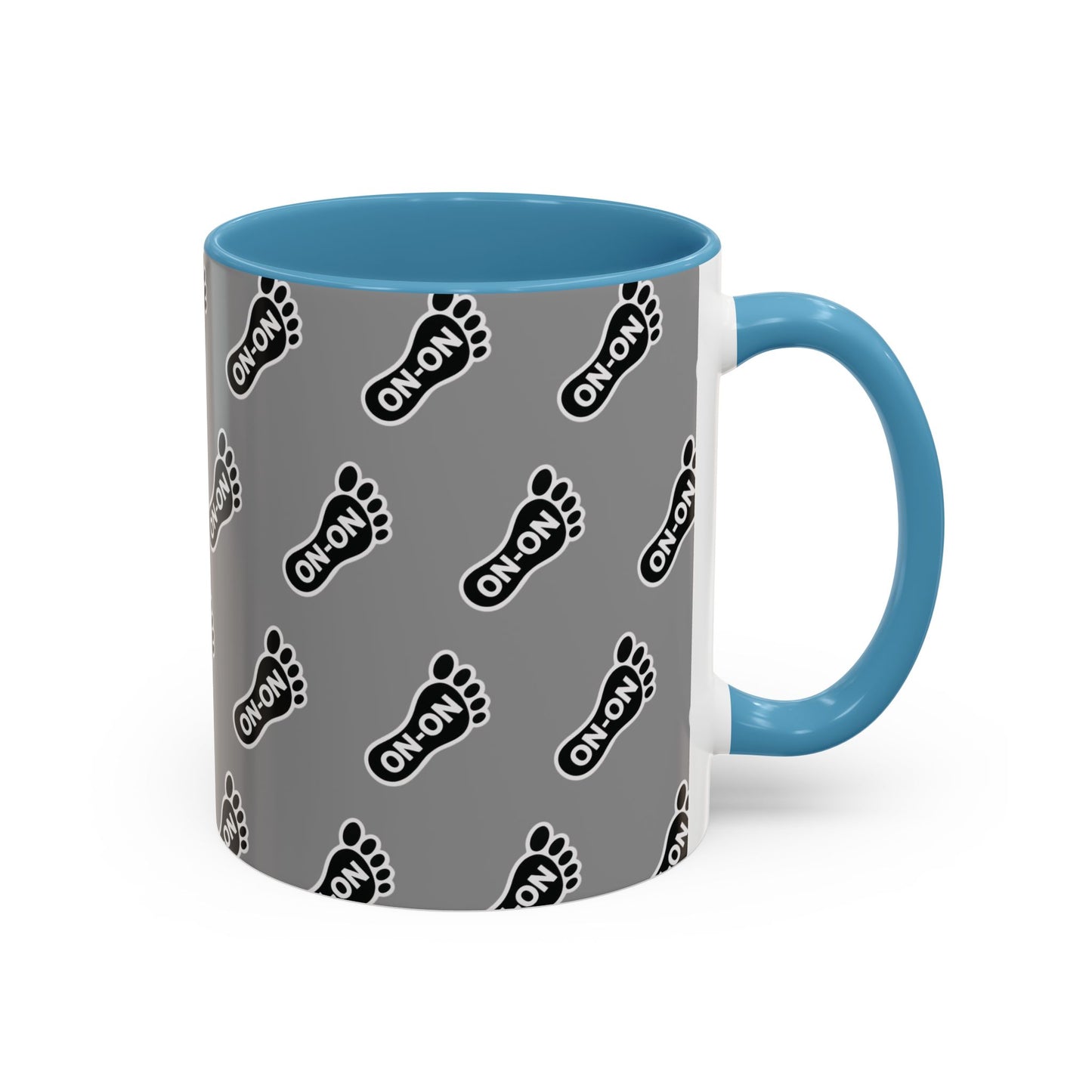 WAH3 Grey BG On-On Footprint Accent Coffee Mug - 11oz & 15oz