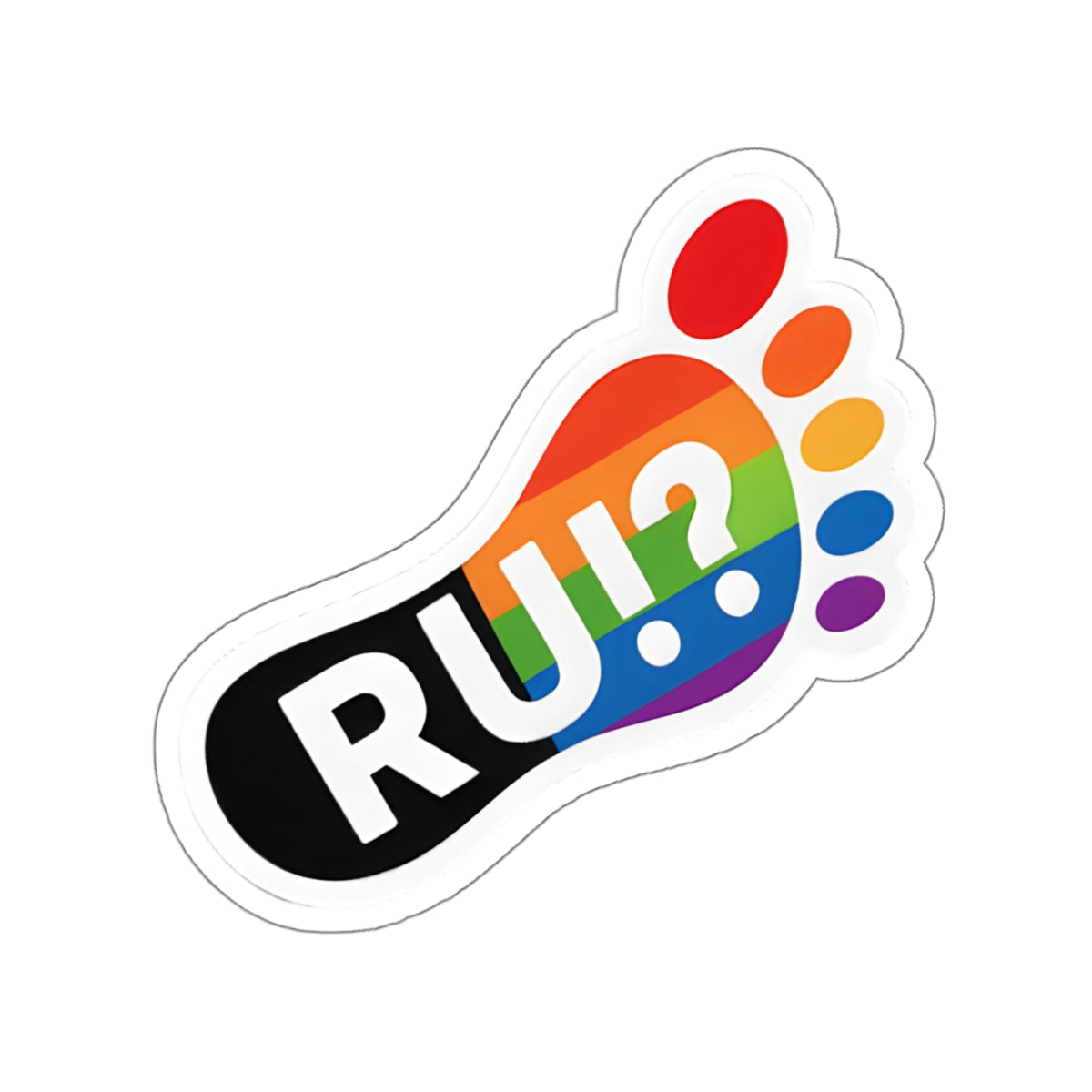 WAH3 RU!? Foot Die-Cut Stickers