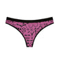 WAH3 Symbols Pink Women's Thongs, Fun Underwear, Stylish Lingerie, Graphic Briefs, Unique Gift for Her