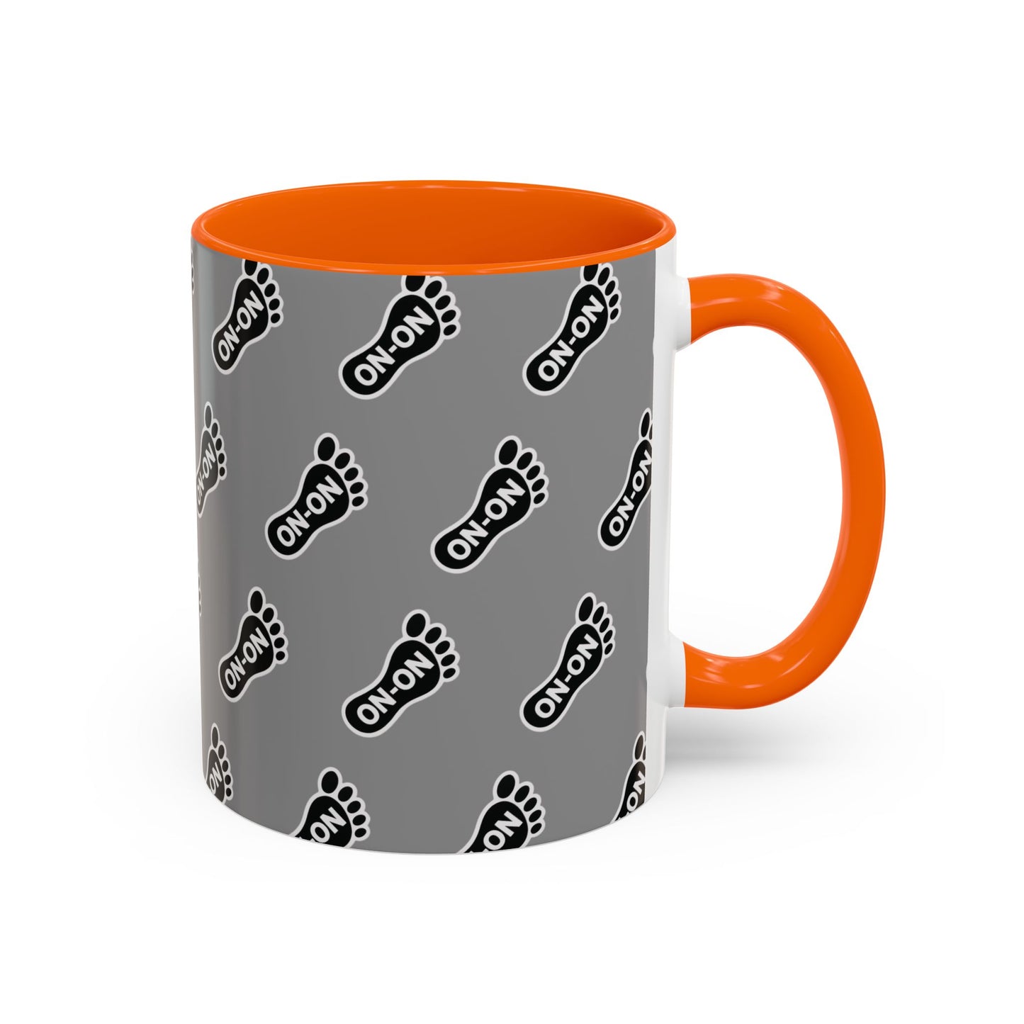 WAH3 Grey BG On-On Footprint Accent Coffee Mug - 11oz & 15oz