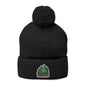WAH3 Lets Hash Pom-Pom Knit Cap, Winter Hat, Embroidered Beanie, Outdoor Gear, Holiday Gift, Cold Weather Accessories