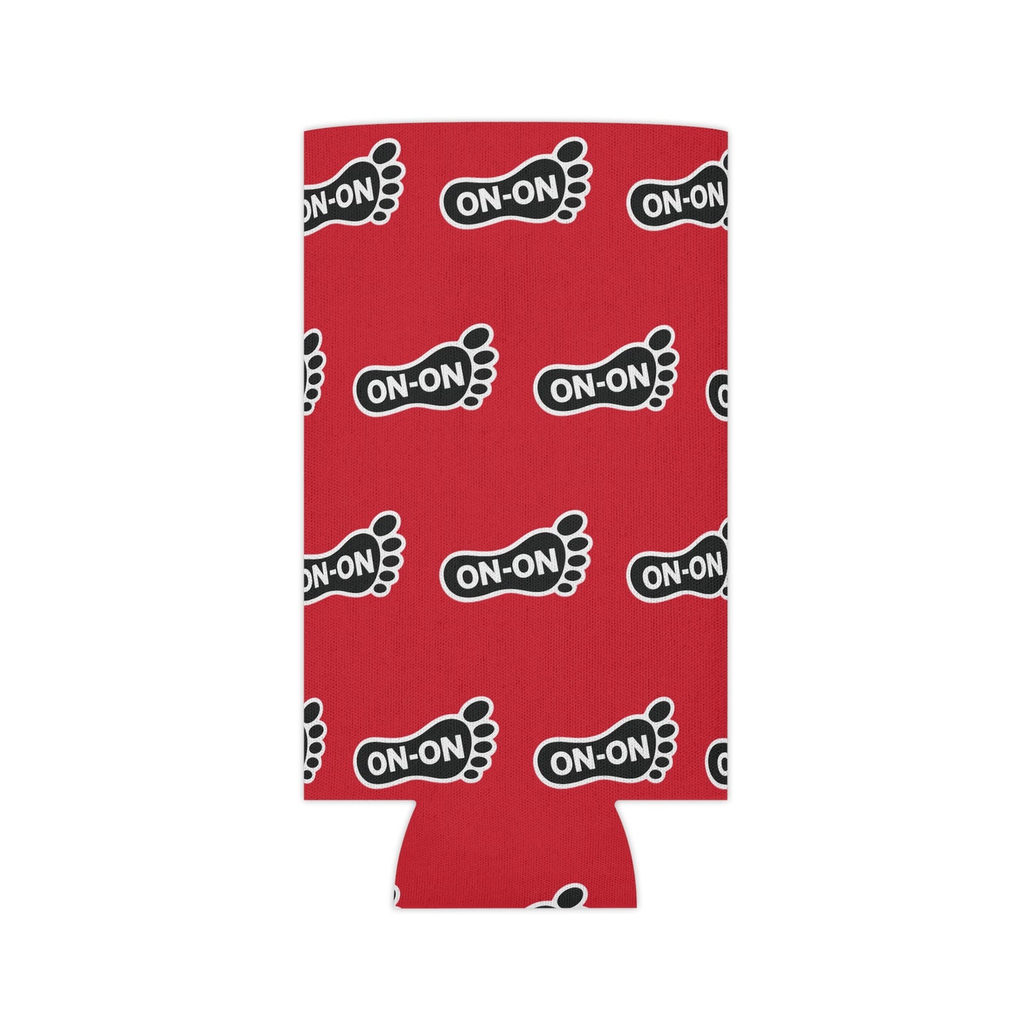 WAH3 On-on Red Footprint Can Cooler – Fun & Quirky Drink Sleeve for Parties