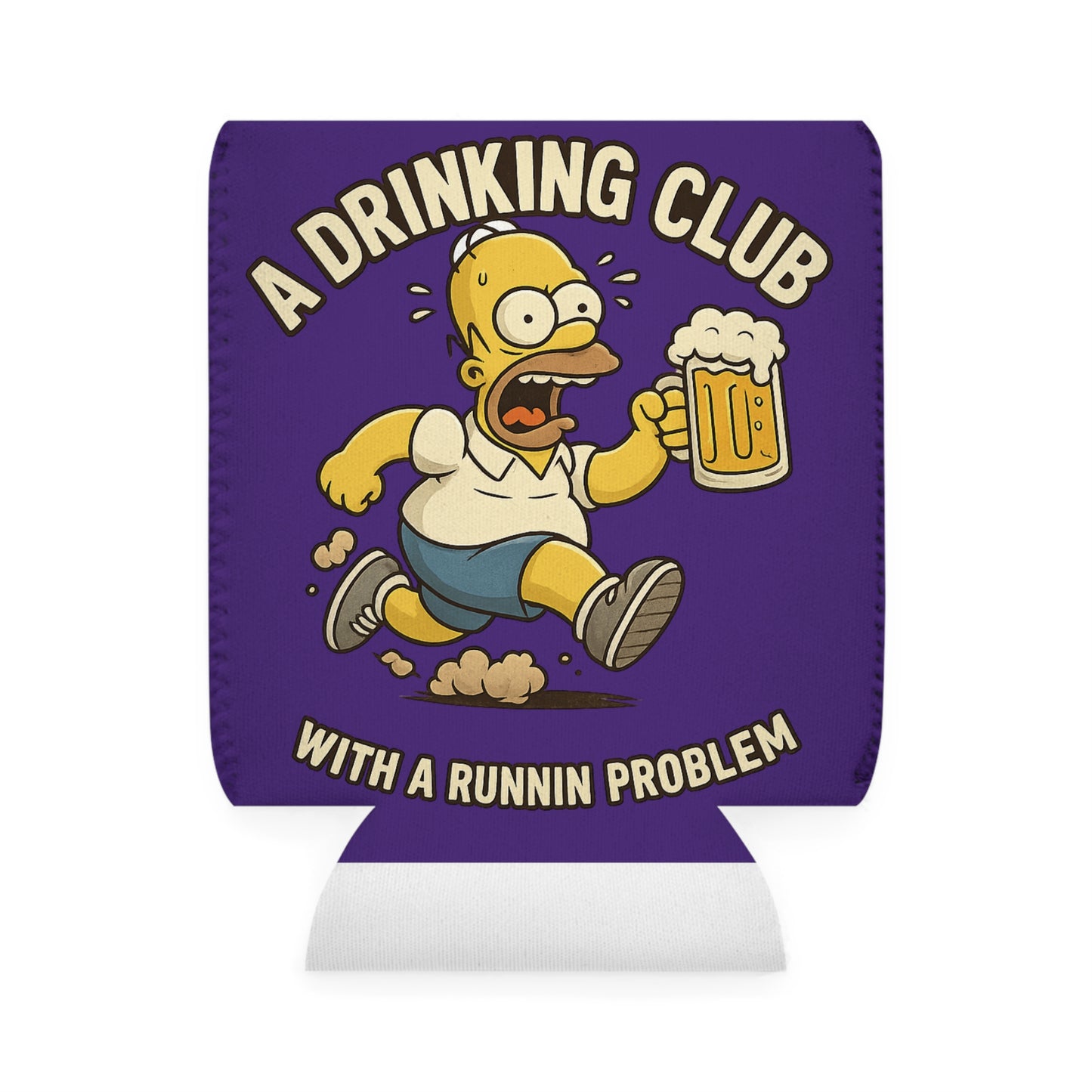 WAH3 Purple Tropic Simpsons Runnin Parody Funny Can Cooler Sleeve, Beverage Insulator for Parties, Novelty Gift for Beer Lovers, Unique Wedding Favor, Summer BBQ Accessory