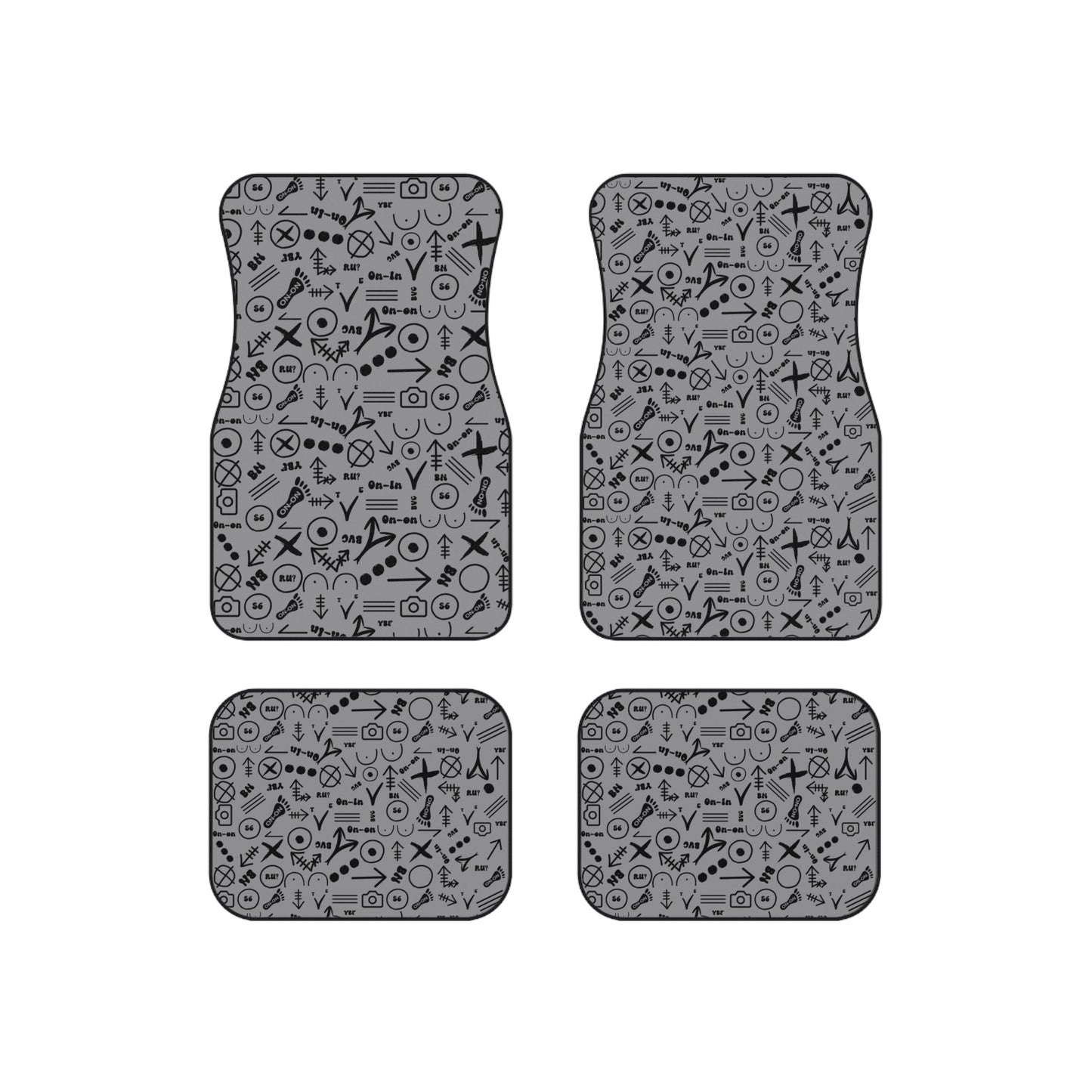 WAH3 Hash Symbols Car Mats - Modern Design for Creative Souls, Auto Accessories, Personalized Gifts, Durable Floor Mats, Unique Car Decor