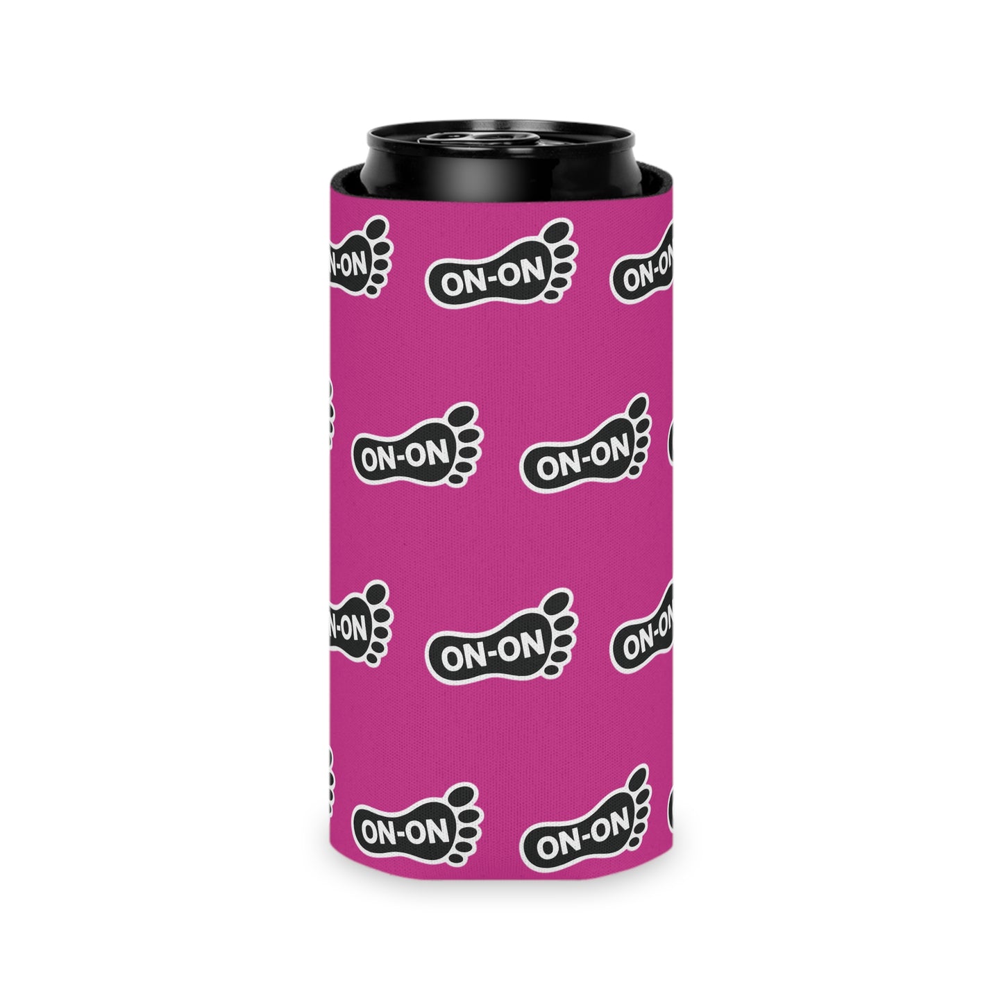 WAH3 On-on Pink Footprint Can Cooler – Fun & Quirky Drink Sleeve for Parties