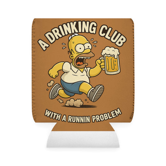 WAH3 Brown Tropic Simpsons Runnin Parody Funny Can Cooler Sleeve, Beverage Insulator for Parties, Novelty Gift for Beer Lovers, Unique Wedding Favor, Summer BBQ Accessory