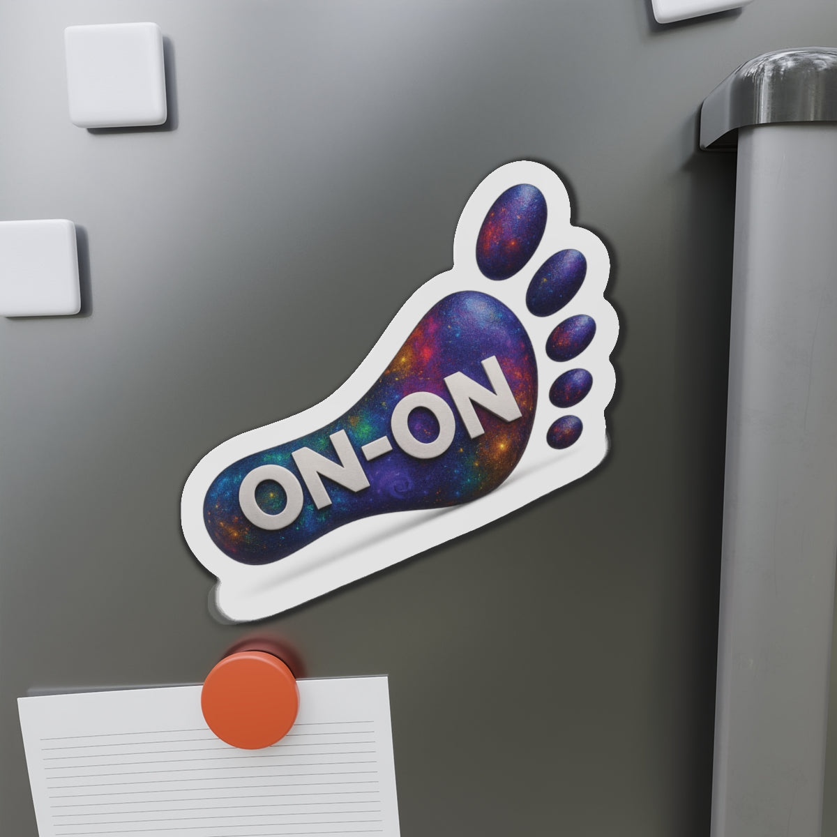 Cosmic On-on Footprint Die-Cut Magnet | Fun Decor for Fridge, Office, or Locker | Perfect Gift for Space Lovers, Kids, and Students