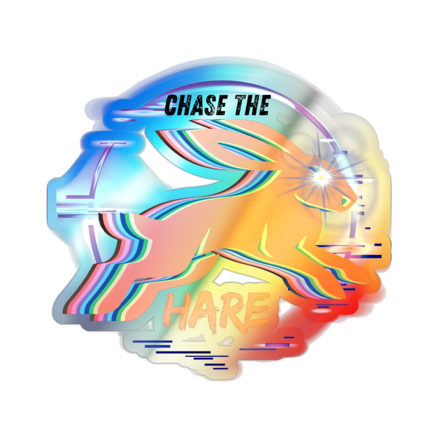 Holographic WAH3 Chase the Hare Die-Cut Stickers for Fun & Personal Expression