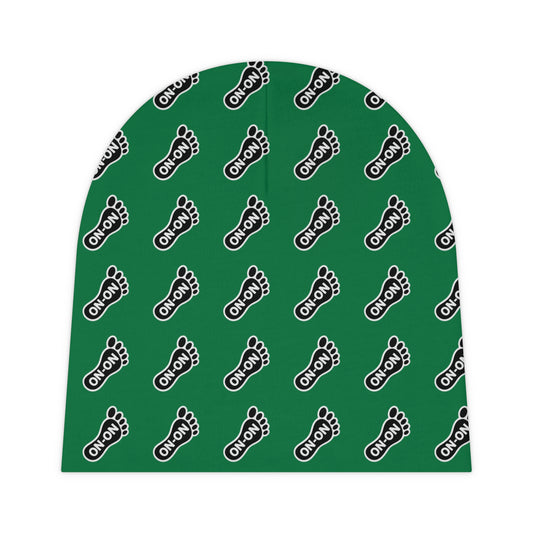 WAH3 On-on Foot Green Baby Beanie | Cute Newborn Gift, Baby Shower Accessory, Everyday Comfort, Infant Hat, First Christmas Beanie