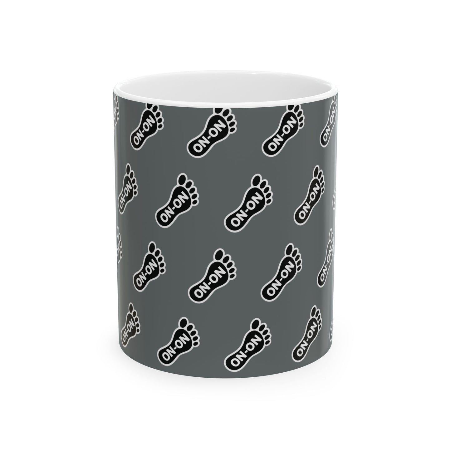 WAH3 Grey On-On Foot Ceramic Mug - 11oz & 15oz