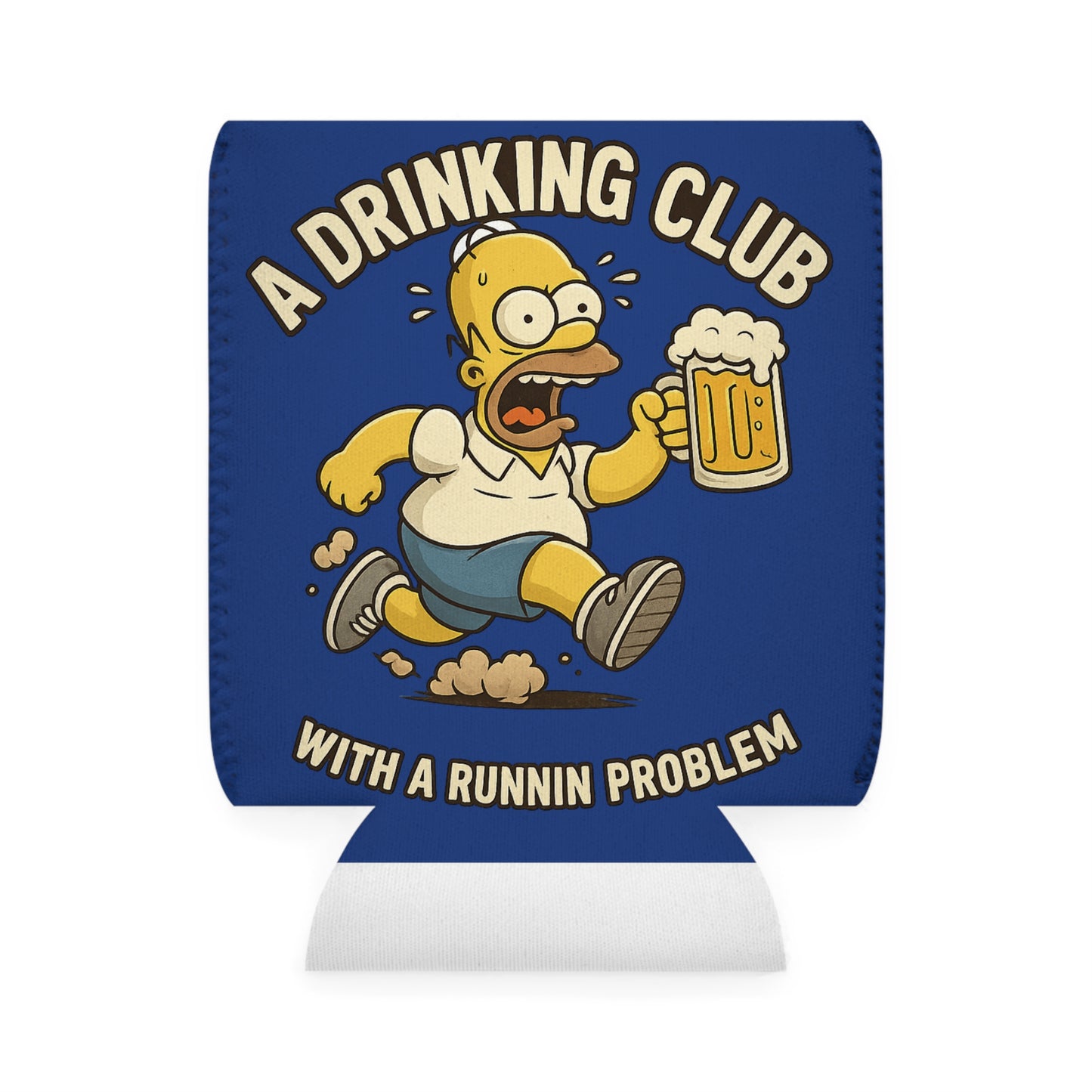 WAH3 Blue Tropic Simpsons Runnin Parody Funny Can Cooler Sleeve, Beverage Insulator for Parties, Novelty Gift for Beer Lovers, Unique Wedding Favor, Summer BBQ Accessory