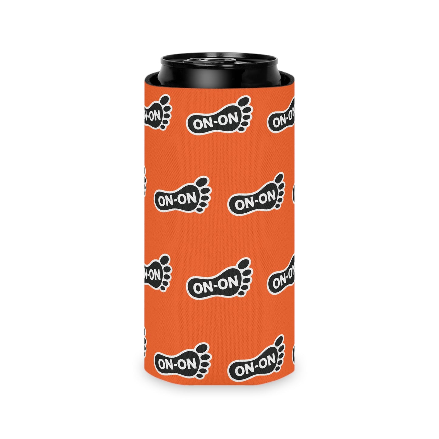 WAH3 On-on Orange Footprint Can Cooler – Fun & Quirky Drink Sleeve for Parties