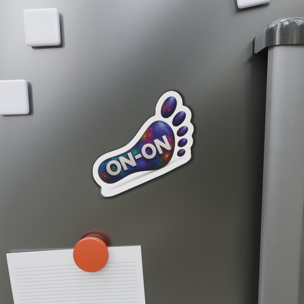 Cosmic On-on Footprint Die-Cut Magnet | Fun Decor for Fridge, Office, or Locker | Perfect Gift for Space Lovers, Kids, and Students