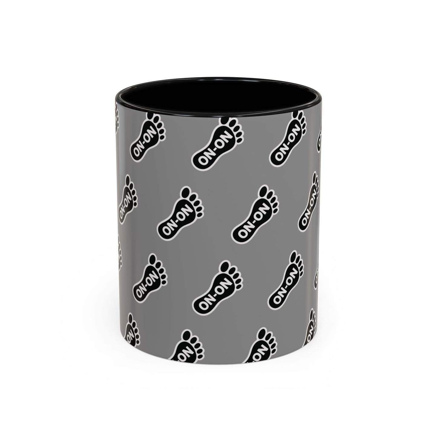WAH3 Grey BG On-On Footprint Accent Coffee Mug - 11oz & 15oz