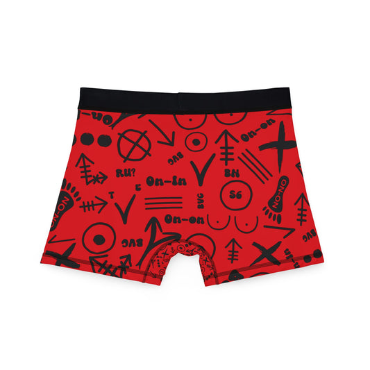 WAH3 Hash Symbols Red Men's Boxers, Unique Printed Underwear, AOP Boxers for Everyday Comfort, Fun Gift for Men, Stylish Menswear