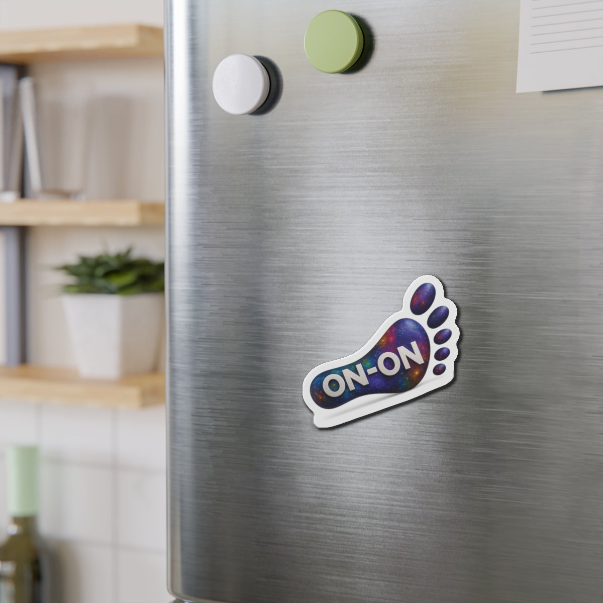 Cosmic On-on Footprint Die-Cut Magnet | Fun Decor for Fridge, Office, or Locker | Perfect Gift for Space Lovers, Kids, and Students