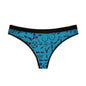 WAH3 Symbols Turquoise Women's Thongs, Fun Underwear, Stylish Lingerie, Graphic Briefs, Unique Gift for Her