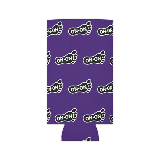 WAH3 On-on Purple Footprint Can Cooler – Fun & Quirky Drink Sleeve for Parties