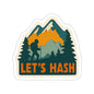 WAH3 Lets Hash Outdoor Adventure Die-Cut Stickers - Let's Hash Hiking Design