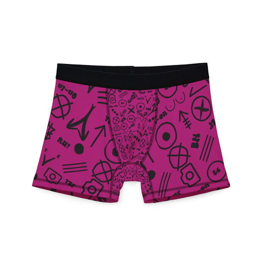 WAH3 Hash Symbols Pink Men's Boxers, Unique Printed Underwear, AOP Boxers for Everyday Comfort, Fun Gift for Men, Stylish Menswear