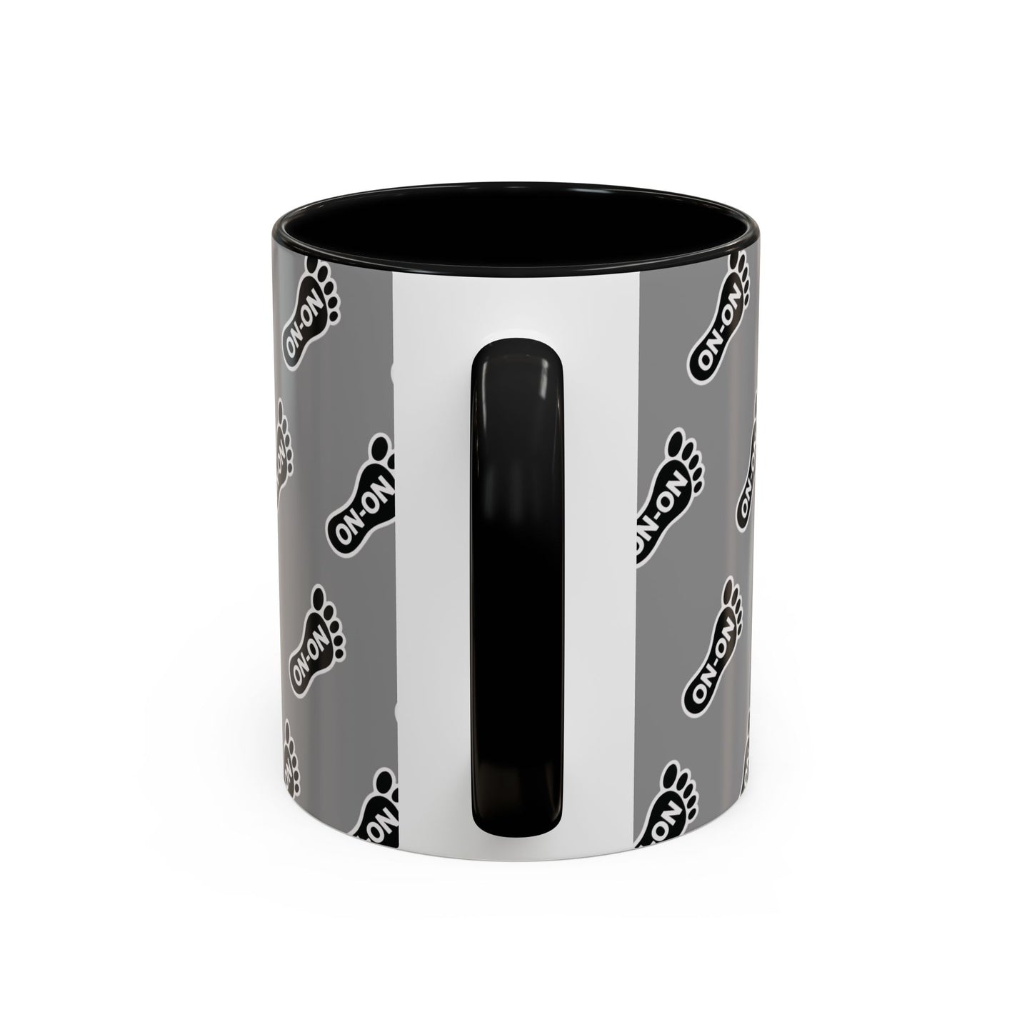 WAH3 Grey BG On-On Footprint Accent Coffee Mug - 11oz & 15oz
