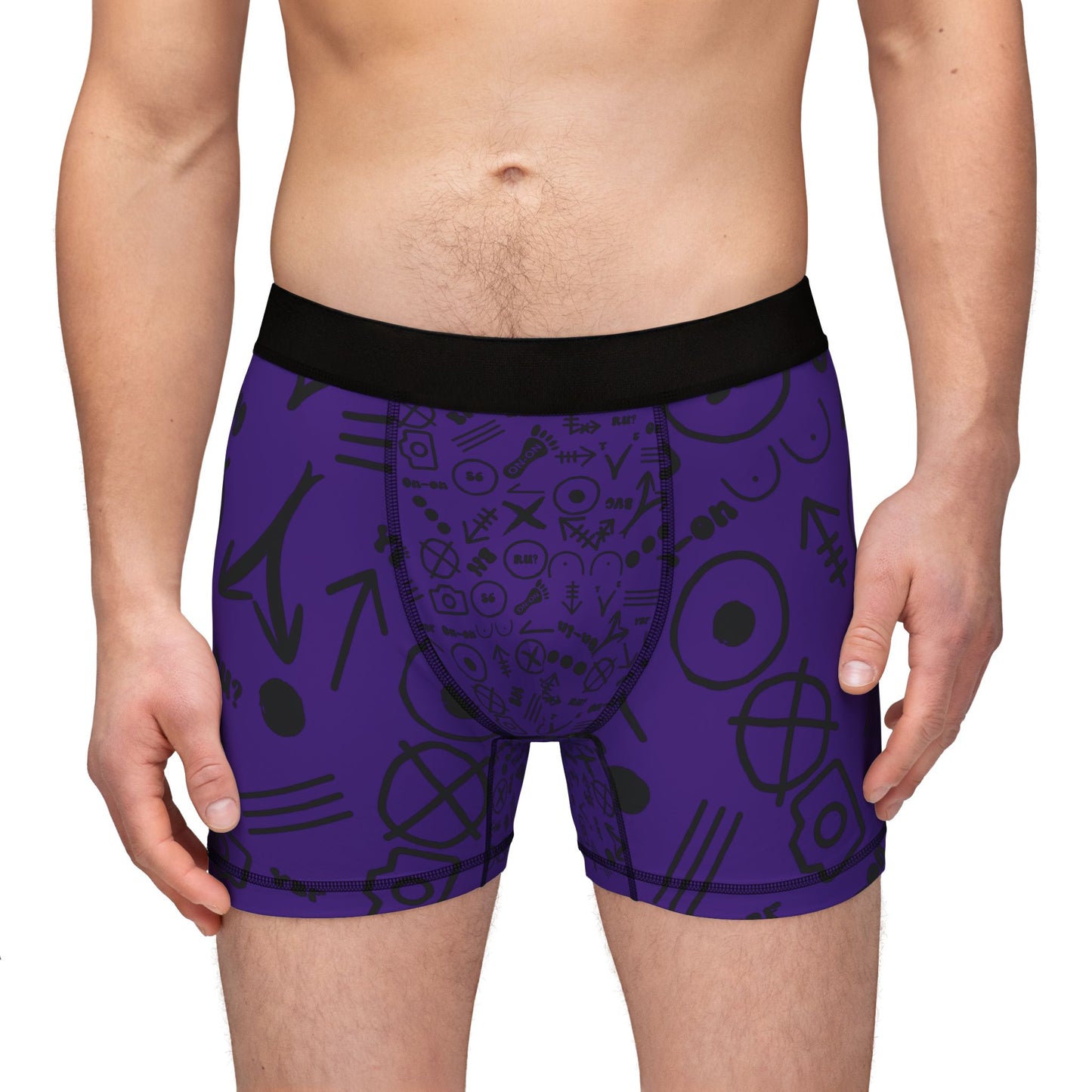 WAH3 Hash Symbols Purple Men's Boxers, Unique Printed Underwear, AOP Boxers for Everyday Comfort, Fun Gift for Men, Stylish Menswear