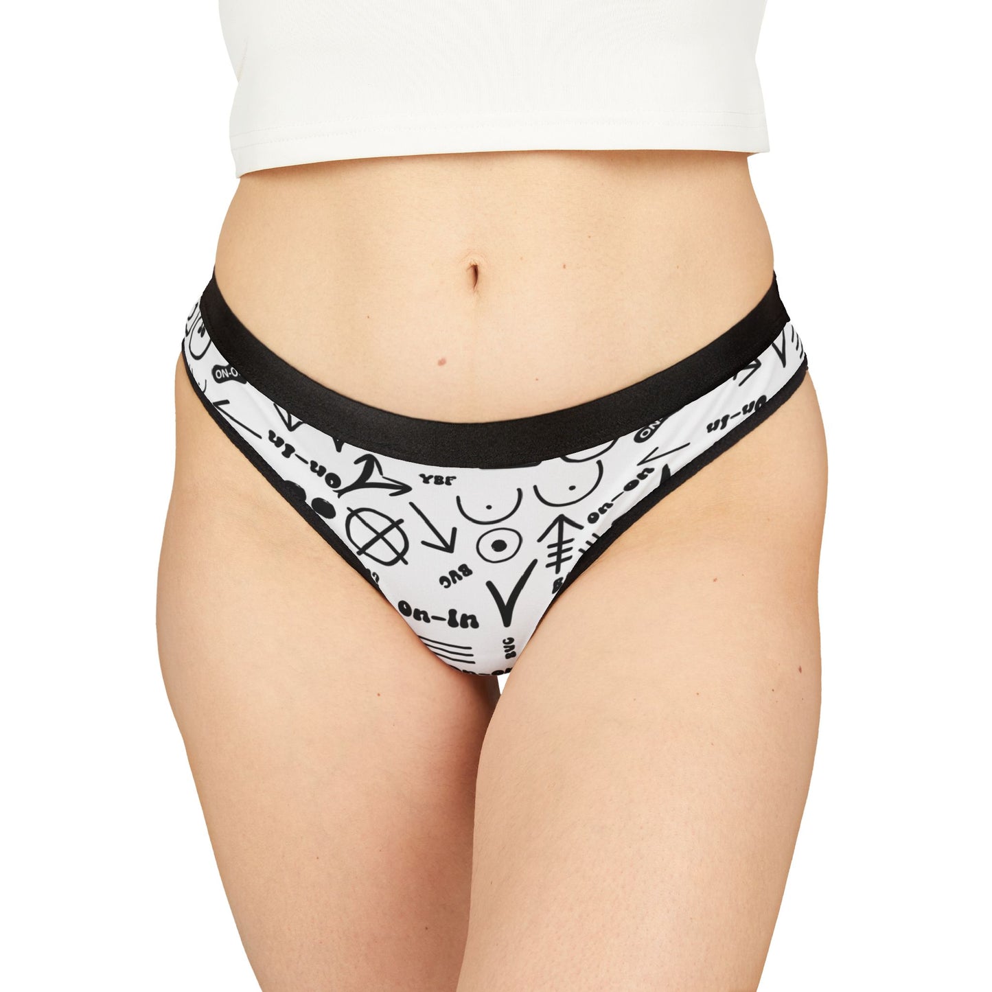 WAH3 Symbols Women's Thongs, Fun Underwear, Stylish Lingerie, Graphic Briefs, Unique Gift for Her