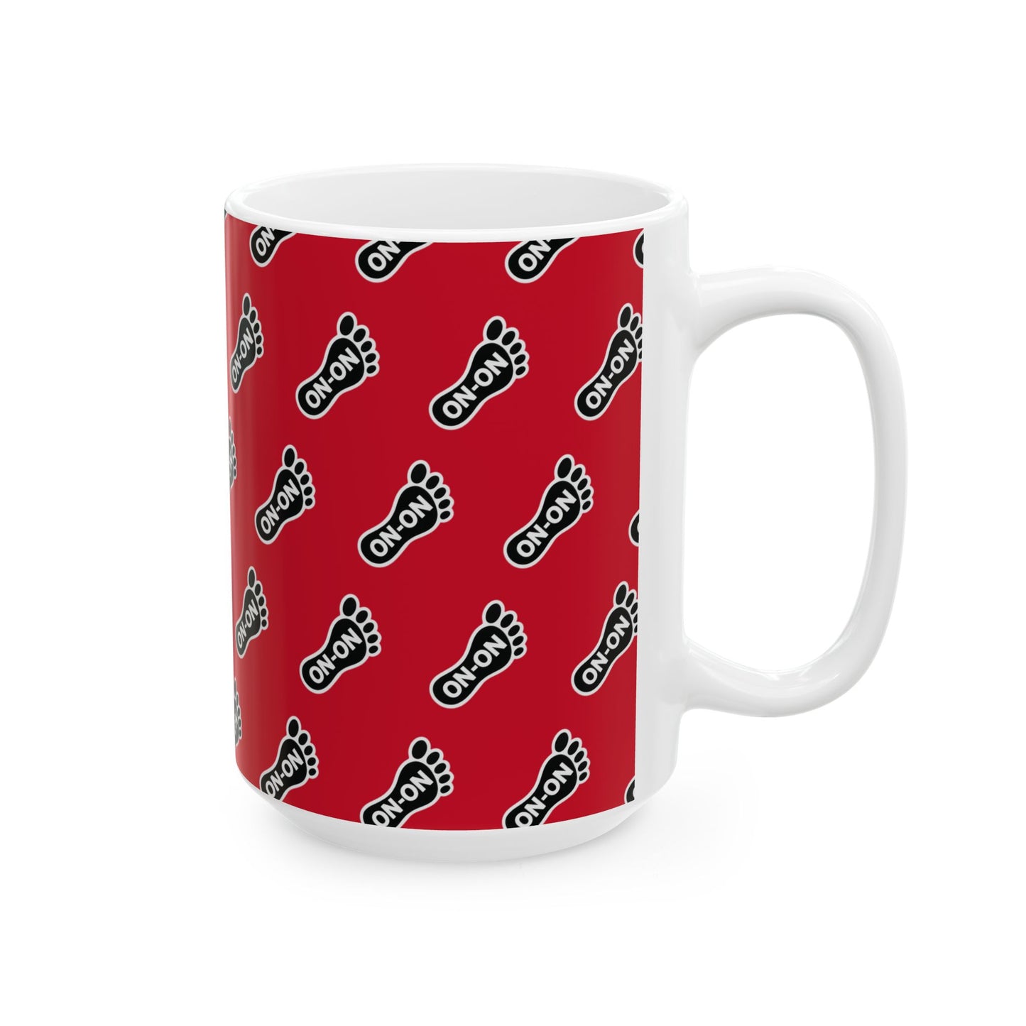 WAH3 Red On-On Foot Ceramic Mug - 11oz & 15oz