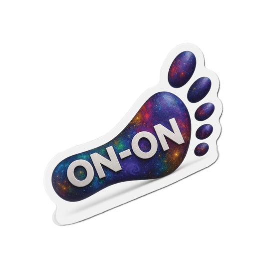 Cosmic On-on Footprint Die-Cut Magnet | Fun Decor for Fridge, Office, or Locker | Perfect Gift for Space Lovers, Kids, and Students