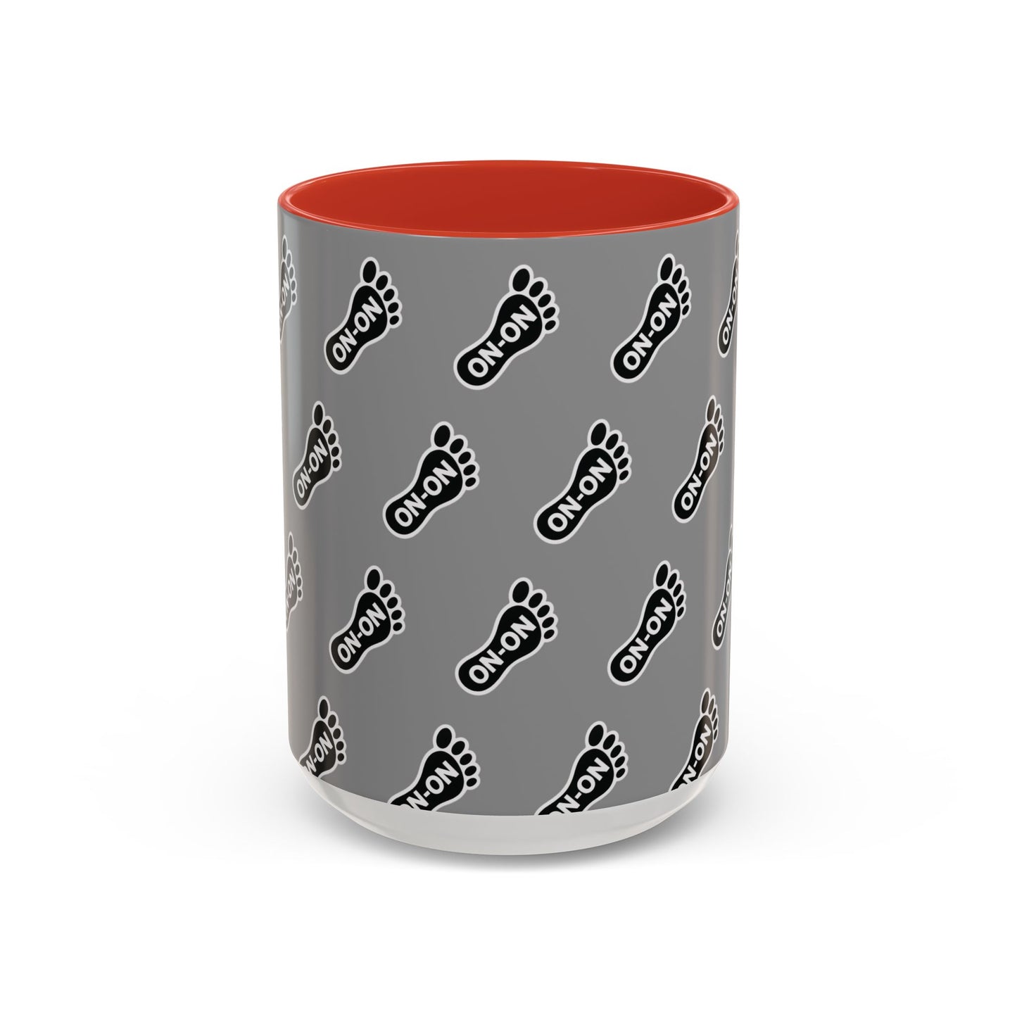 WAH3 Grey BG On-On Footprint Accent Coffee Mug - 11oz & 15oz
