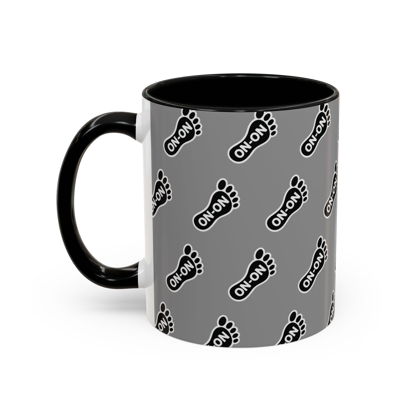 WAH3 Grey BG On-On Footprint Accent Coffee Mug - 11oz & 15oz