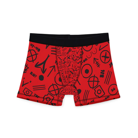 WAH3 Hash Symbols Red Men's Boxers, Unique Printed Underwear, AOP Boxers for Everyday Comfort, Fun Gift for Men, Stylish Menswear