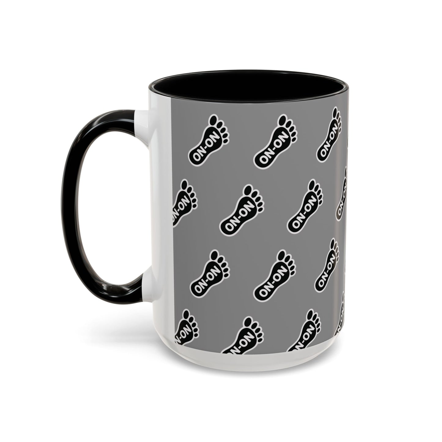 WAH3 Grey BG On-On Footprint Accent Coffee Mug - 11oz & 15oz