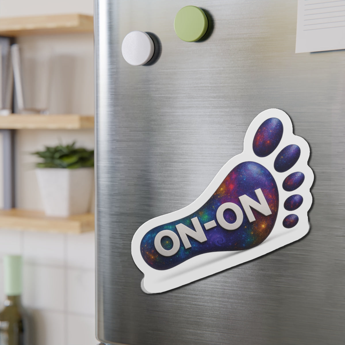 Cosmic On-on Footprint Die-Cut Magnet | Fun Decor for Fridge, Office, or Locker | Perfect Gift for Space Lovers, Kids, and Students