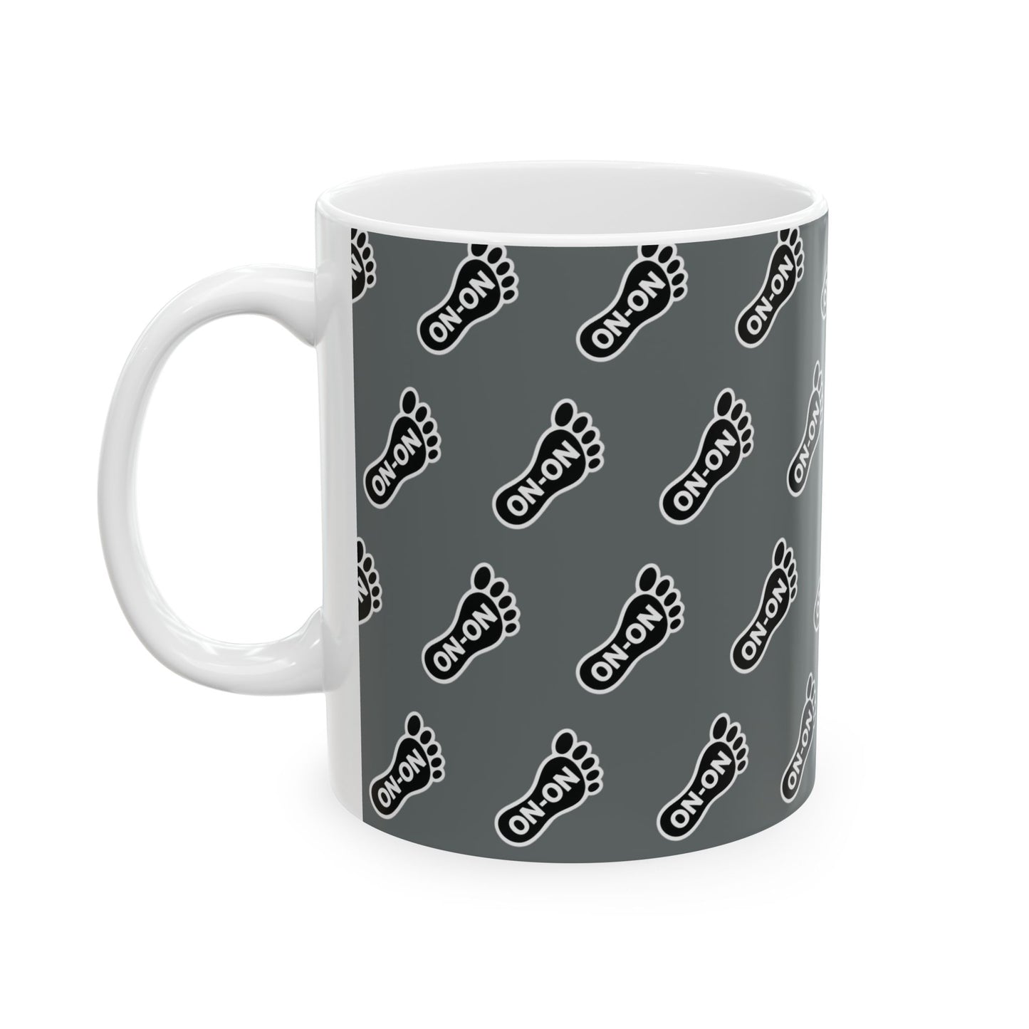 WAH3 Grey On-On Foot Ceramic Mug - 11oz & 15oz