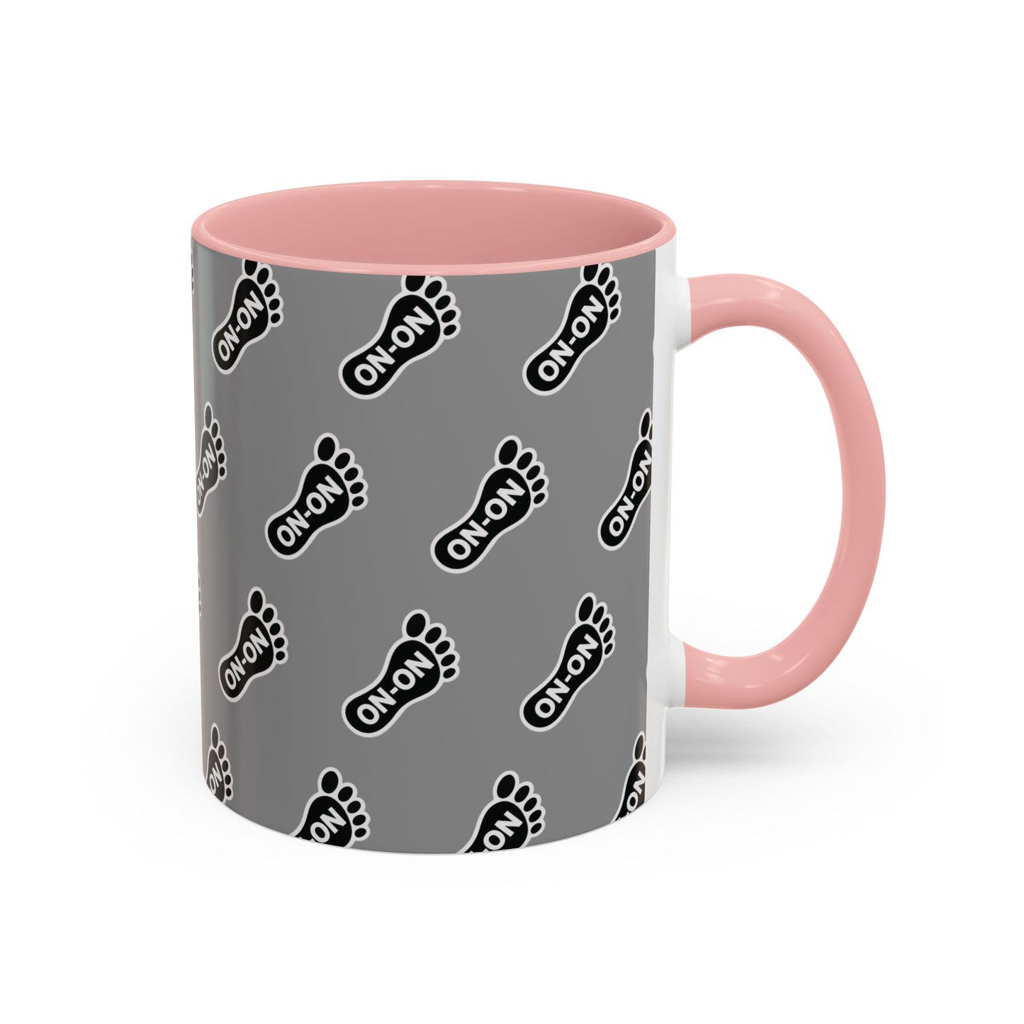 WAH3 Grey BG On-On Footprint Accent Coffee Mug - 11oz & 15oz