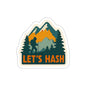 WAH3 Lets Hash Outdoor Adventure Die-Cut Stickers - Let's Hash Hiking Design
