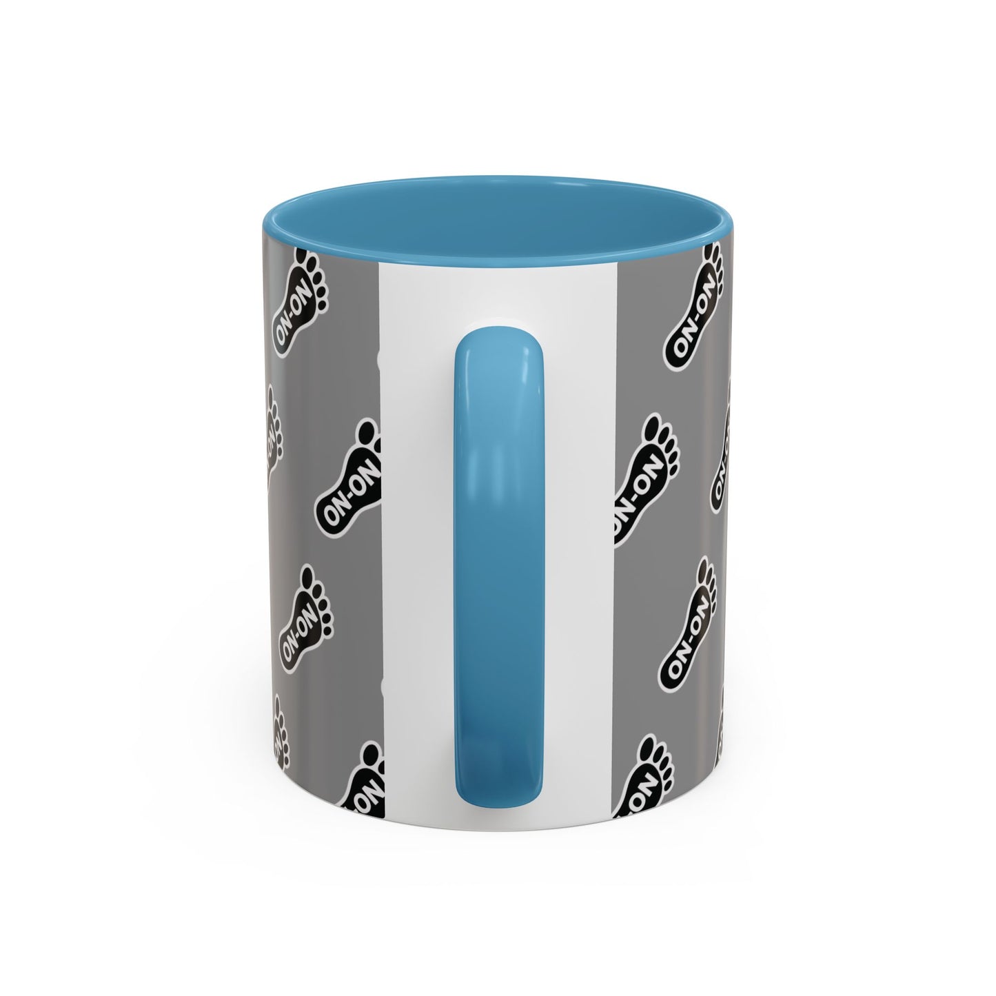WAH3 Grey BG On-On Footprint Accent Coffee Mug - 11oz & 15oz