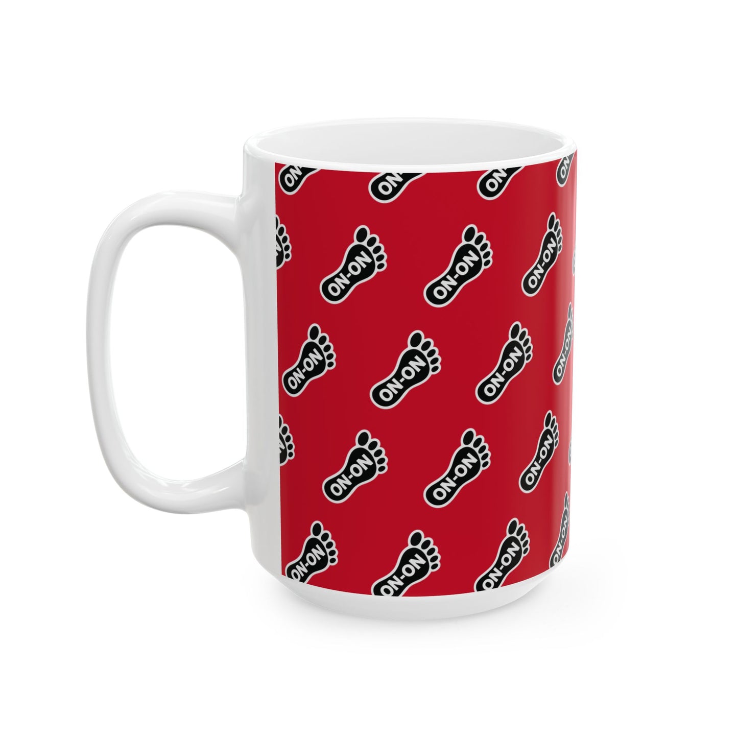WAH3 Red On-On Foot Ceramic Mug - 11oz & 15oz