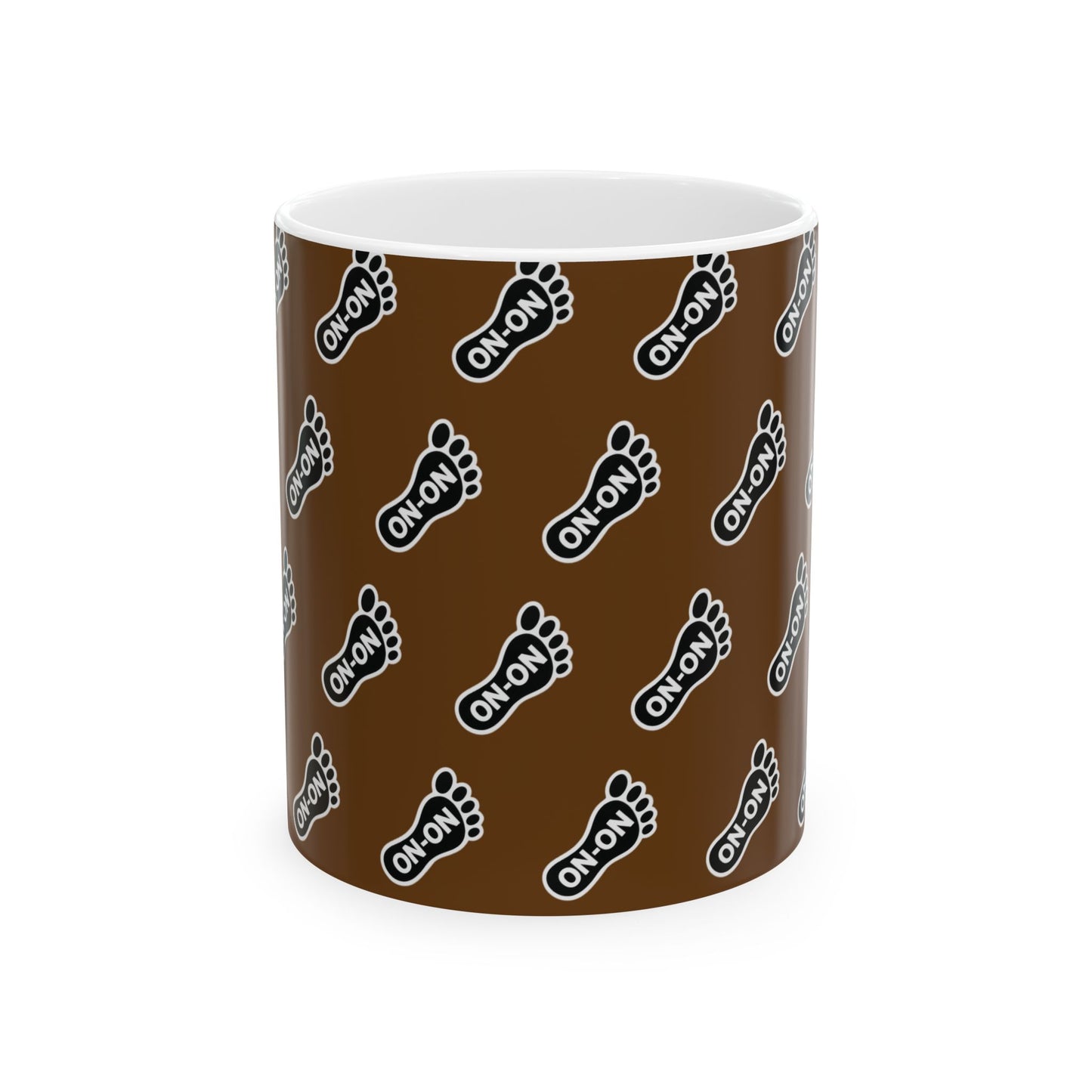 WAH3 Brown On-On Foot Ceramic Mug - 11oz & 15oz